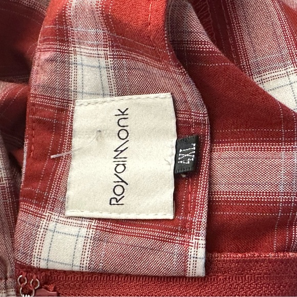 2x women’s gingham plaid off shoulder midi dress royal monk 3x 2xl 3x retro - Picture 6 of 7